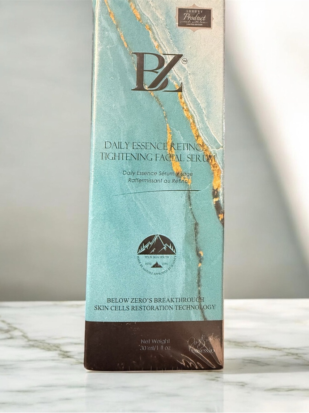 Below Zero Daily Essence Retinol Tightening Facial Serum, a 30ml